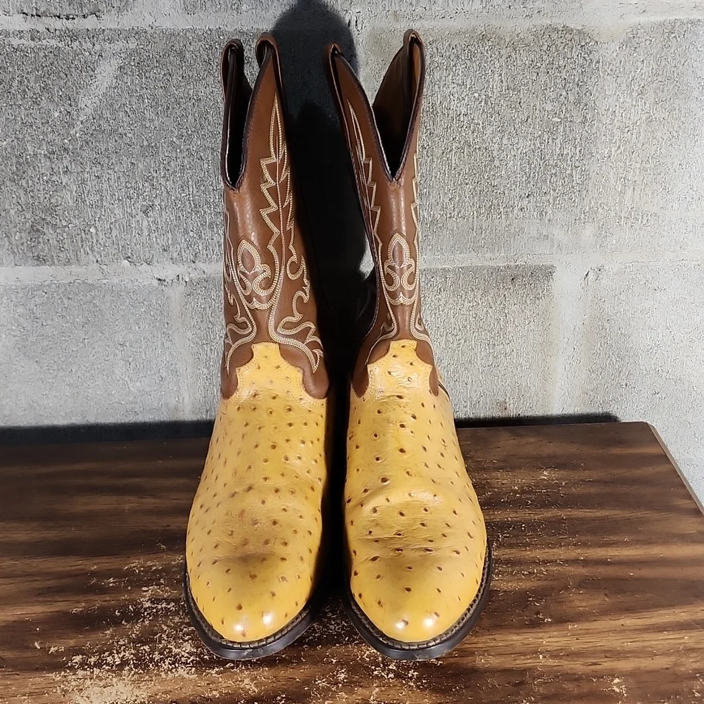 Vintage Laredo Cowboy Ostrich Boots Mens Size 12EW Model# 69032